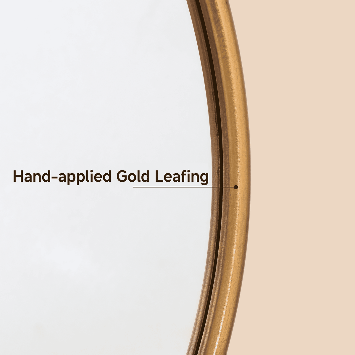 Sangni 28" x 28" Antique Hand Applied Gold Leafing French Country Accent Metal Round Wall Mirror with Hand-Sculpted Bow Frame